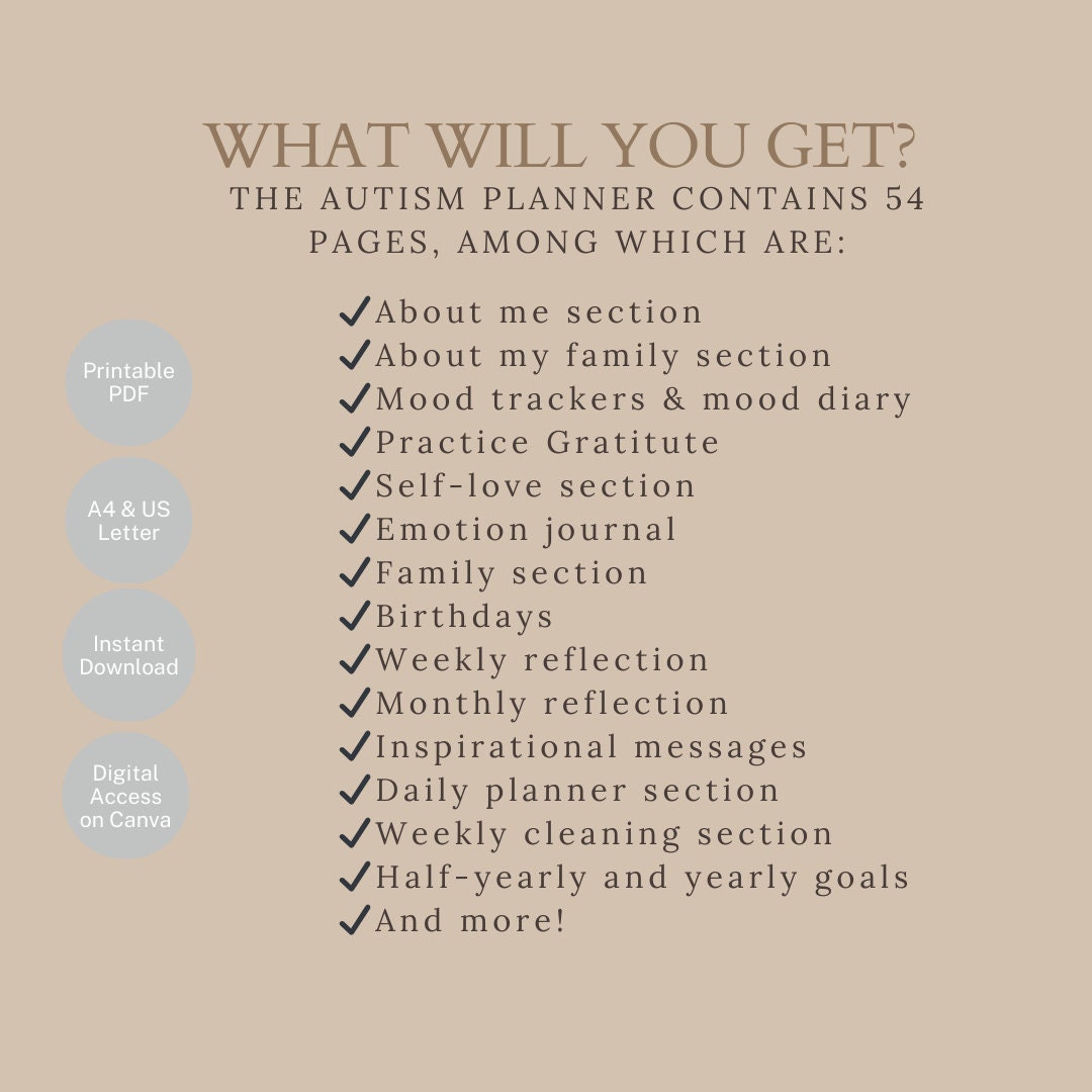 AUTISM workbook for adults | Autism workbook bundle | Autistic self-care | Therapy workbook | Autism worksheets | Autism planner | ASD CANVA - Image 4