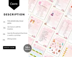 Alternative view of Baby Shower Games Bundle | Baby Trivia Game | Baby Shower Trivia Pink | Editable baby shower | Baby shower activity | Baby shower bundle