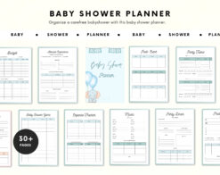 Baby Shower Planner - 30+ planning pages - Printable Baby Shower PDF - Baby shower checklist - event party planner - babyshower planner