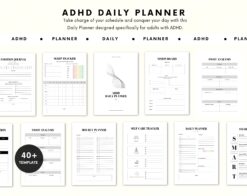 Daily Planner ADHD | ADHD Workbook | ADHD Daily Planner | Hourly Planner | Daily Planner Printable