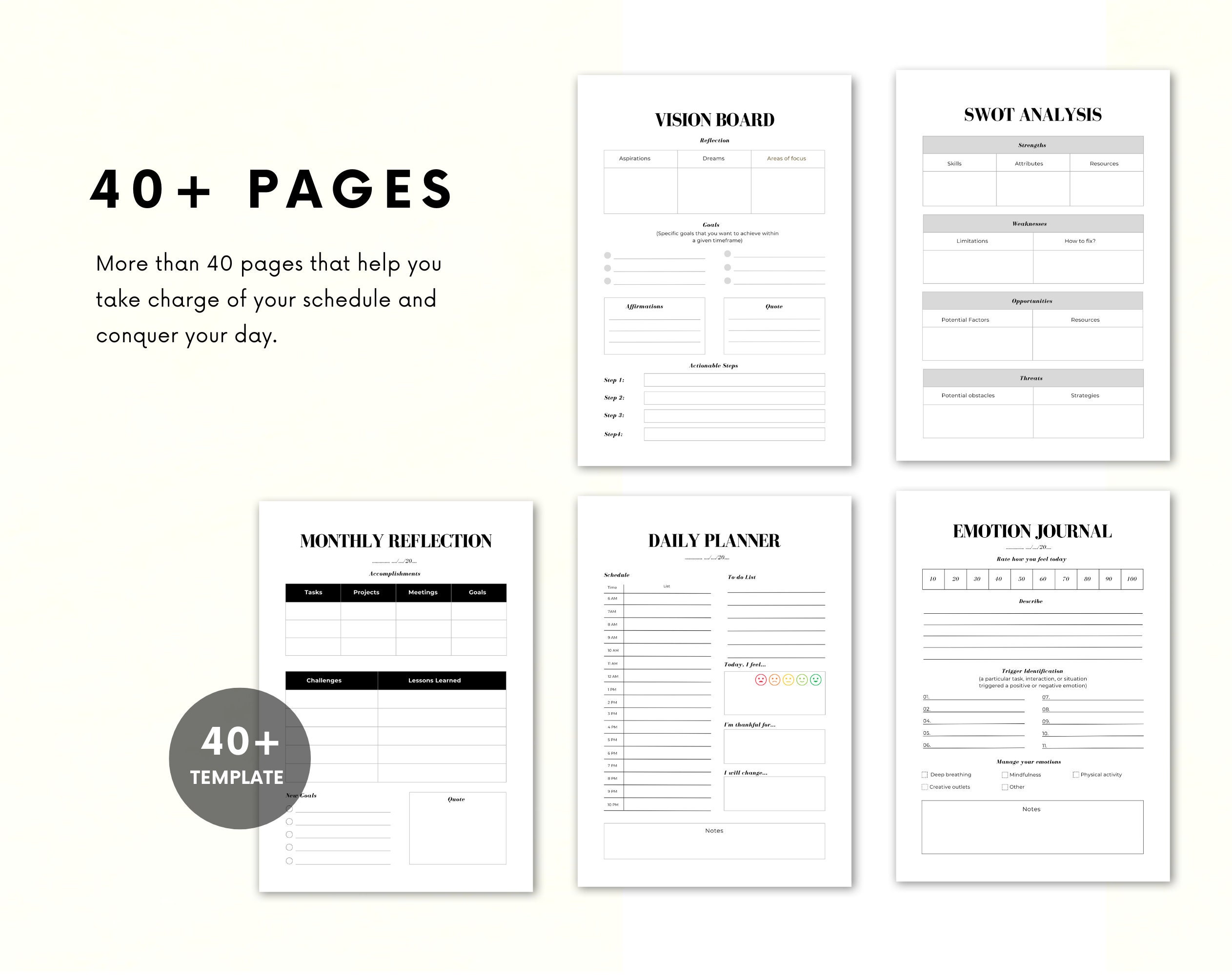 Daily Planner ADHD | ADHD Workbook | ADHD Daily Planner | Hourly Planner | Daily Planner Printable - Image 5