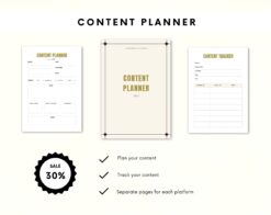 Alternative view of Content Planner | Social Media Planner | Plan all your social activity ahead | Printable Social Media Planner | Downloadable PDF