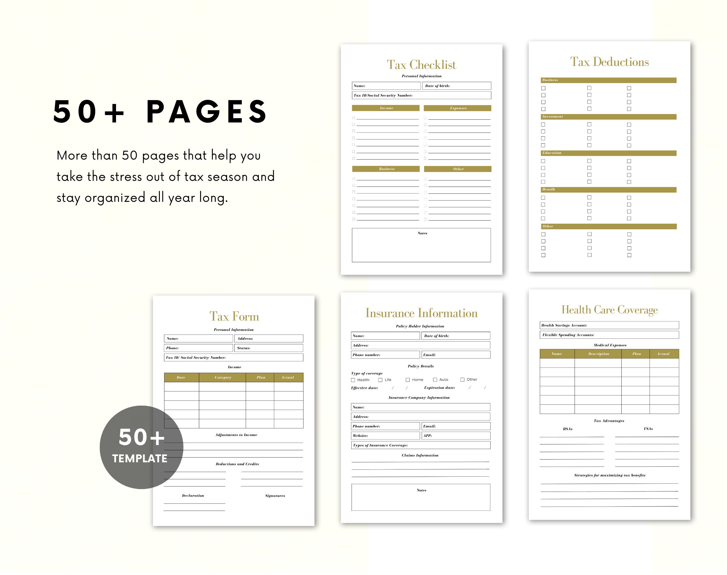 Personal Tax Planner | Tax Organizer | Financial Planner | Tax Checklist | Printable Tax Planner - Image 4