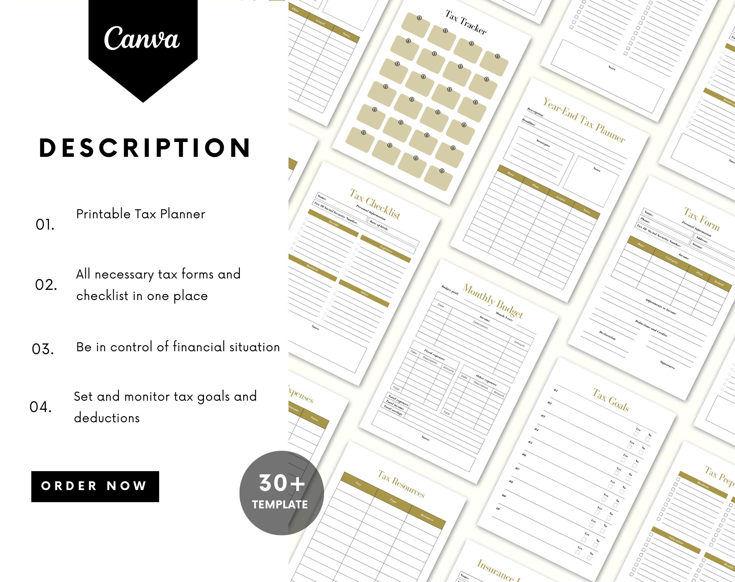 Personal Tax Planner | Tax Organizer | Financial Planner | Tax Checklist | Printable Tax Planner - Image 3