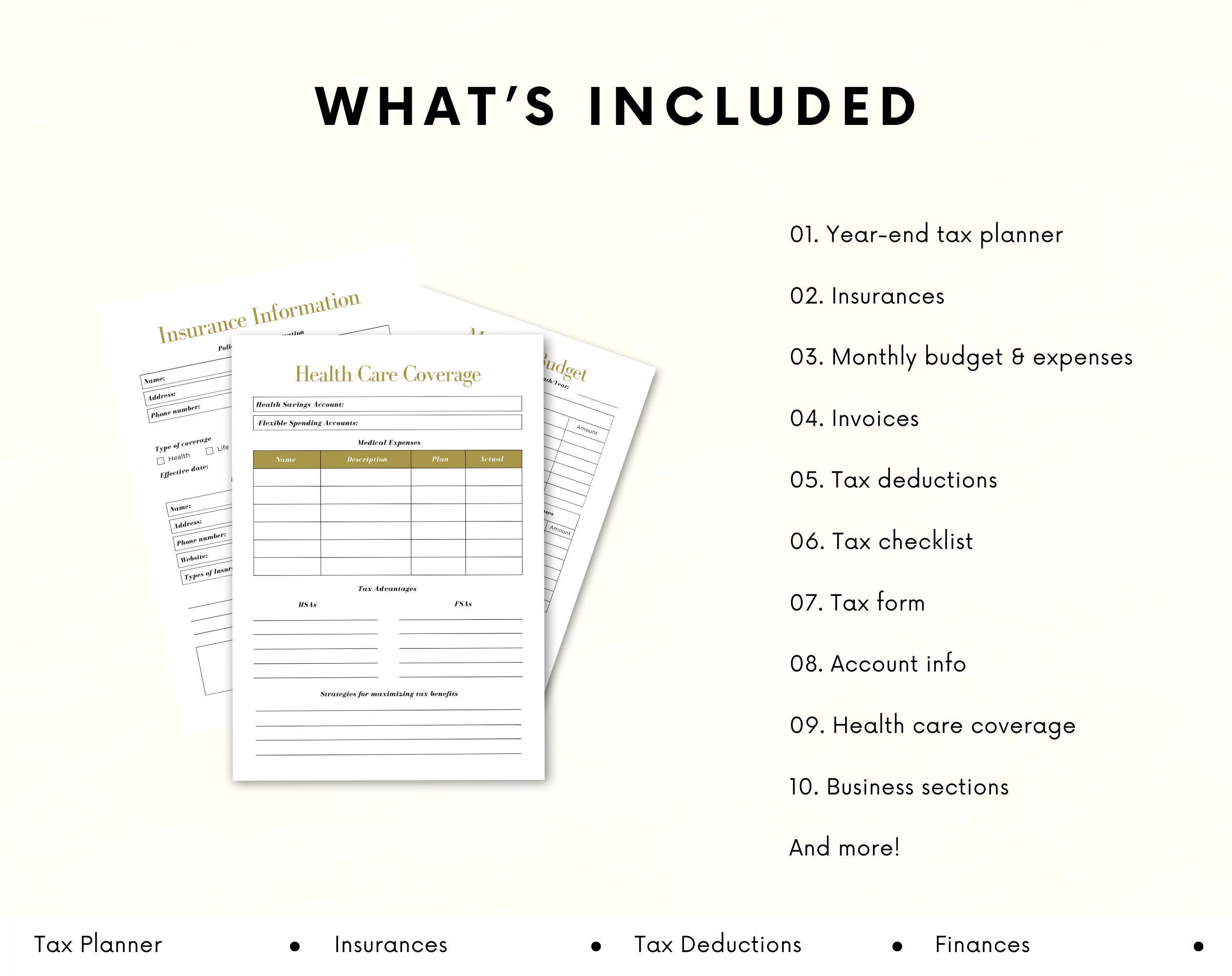 Personal Tax Planner | Tax Organizer | Financial Planner | Tax Checklist | Printable Tax Planner - Image 5
