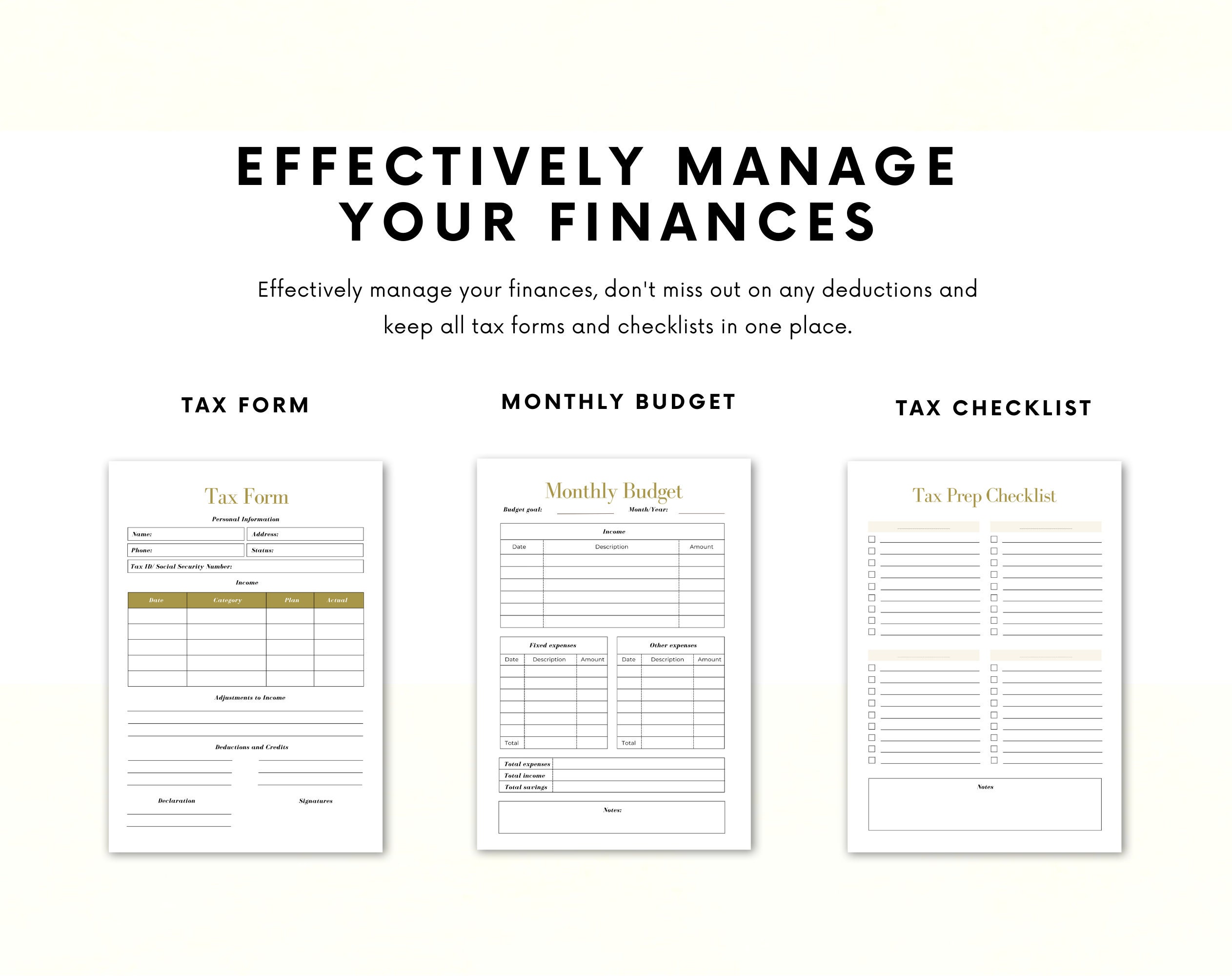 Personal Tax Planner | Tax Organizer | Financial Planner | Tax Checklist | Printable Tax Planner - Image 7