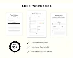 Alternative view of Ultimate ADHD Workbook (made by an ADHDer) | Printable ADHD Planner | Daily Planner | Personal Development | Printable ADHD worksheets