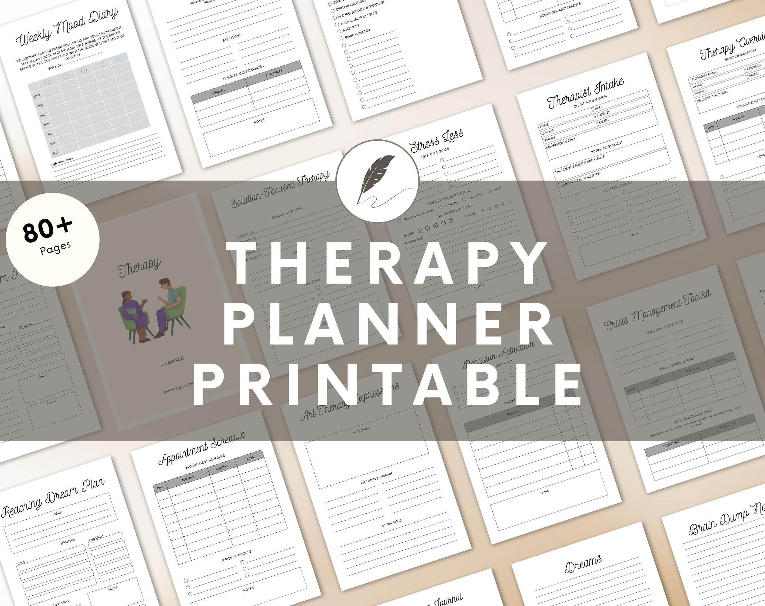 Therapy Planner | 80+ Pages | Therapy session planner | Therapist Planner | Therapy tools | Therapy worksheet | Digital Planner