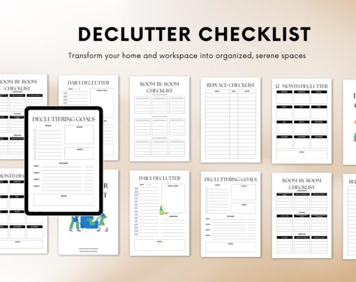 Declutter checklist | Home management | Cleaning checklist | Digital